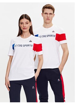 Le Coq Sportif T-Shirt Unisex 2310012 Biały Regular Fit ze sklepu MODIVO w kategorii Bluzki damskie - zdjęcie 168624349