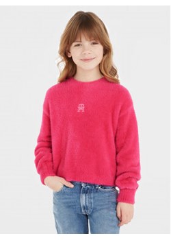 Tommy Hilfiger Sweter KG0KG07802 Różowy Relaxed Fit ze sklepu MODIVO w kategorii Swetry dziewczęce - zdjęcie 168624757