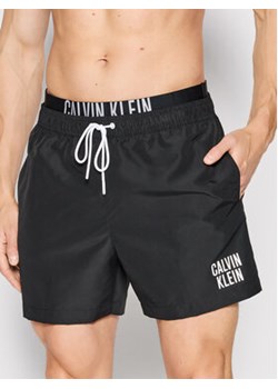 Calvin Klein Swimwear Szorty kąpielowe Medium Double KM0KM00740 Czarny Regular Fit ze sklepu MODIVO w kategorii Kąpielówki - zdjęcie 168624986