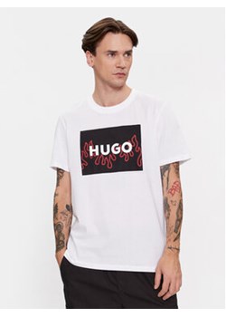 Hugo T-Shirt Dulive 50506989 Biały Regular Fit ze sklepu MODIVO w kategorii T-shirty męskie - zdjęcie 168627315