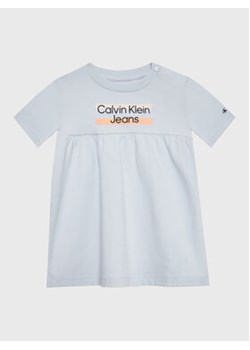 Calvin Klein Jeans Sukienka codzienna Hero Logo IN0IN00065 Szary Regular Fit ze sklepu MODIVO w kategorii Sukienki niemowlęce - zdjęcie 168628019
