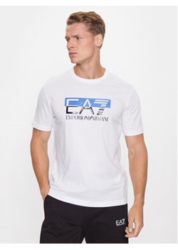EA7 Emporio Armani T-Shirt 6RPT81 PJM9Z 1100 Biały Regular Fit ze sklepu MODIVO w kategorii T-shirty męskie - zdjęcie 168629279