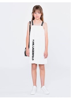 Karl Lagerfeld Kids Sukienka Z12246 D Biały Relaxed Fit ze sklepu MODIVO w kategorii Sukienki dziewczęce - zdjęcie 168630507