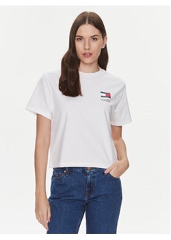 Tommy Jeans T-Shirt Graphic DW0DW17365 Biały Boxy Fit ze sklepu MODIVO w kategorii Bluzki damskie - zdjęcie 168630605
