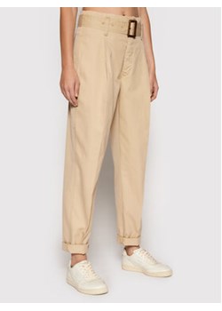 Polo Ralph Lauren Spodnie materiałowe 211752936006 Beżowy Regular Fit ze sklepu MODIVO w kategorii Spodnie damskie - zdjęcie 168631168