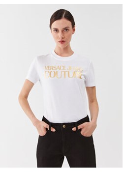 Versace Jeans Couture T-Shirt 75HAHT01 Biały Regular Fit ze sklepu MODIVO w kategorii Bluzki damskie - zdjęcie 168631735