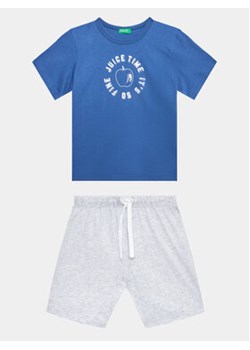 United Colors Of Benetton Komplet t-shirt i spodenki 3096GK00B Niebieski Regular Fit ze sklepu MODIVO w kategorii Komplety chłopięce - zdjęcie 168633485