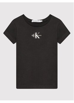 Calvin Klein Jeans T-Shirt Micro Monogram IG0IG01470 Czarny Slim Fit ze sklepu MODIVO w kategorii Bluzki dziewczęce - zdjęcie 168635299