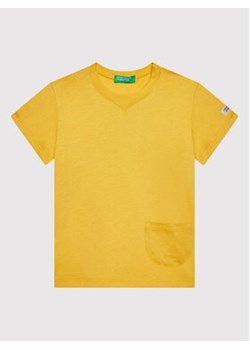 United Colors Of Benetton T-Shirt 3I1XG100M Żółty Regular Fit ze sklepu MODIVO w kategorii Koszulki niemowlęce - zdjęcie 168636448