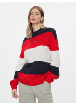 Tommy Jeans Sweter Tjw Colorblock Sweater DW0DW17495 Granatowy Regular Fit ze sklepu MODIVO w kategorii Swetry damskie - zdjęcie 168636665