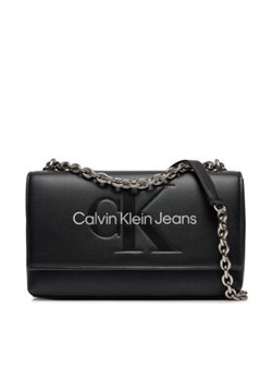 Calvin Klein Jeans Torebka Sculpted Ew Flap Conv25 Mono K60K611866 Czarny ze sklepu MODIVO w kategorii Listonoszki - zdjęcie 168637087