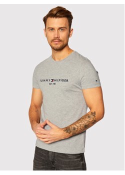 Tommy Hilfiger T-Shirt Core Logo Tee MW0MW11465 Szary Slim Fit ze sklepu MODIVO w kategorii T-shirty męskie - zdjęcie 168637618