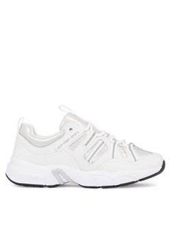 Calvin Klein Jeans Sneakersy Retro tennis Laceup YW0YW01044 Biały ze sklepu MODIVO w kategorii Buty sportowe damskie - zdjęcie 168638547