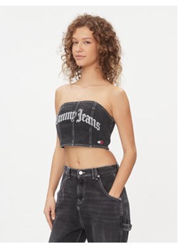 Tommy Jeans Top DW0DW16730 Czarny Slim Fit ze sklepu MODIVO w kategorii Bluzki damskie - zdjęcie 168639259