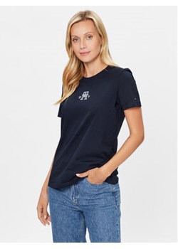 Tommy Hilfiger T-Shirt Varsity WW0WW38874 Granatowy Regular Fit ze sklepu MODIVO w kategorii Bluzki damskie - zdjęcie 168642089