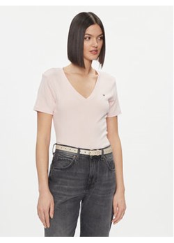 Tommy Hilfiger T-Shirt New Cody WW0WW40584 Różowy Slim Fit ze sklepu MODIVO w kategorii Bluzki damskie - zdjęcie 168642866