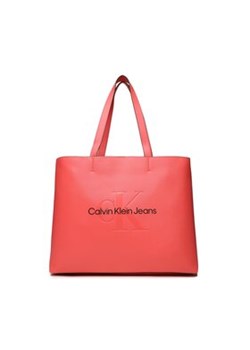 Calvin Klein Jeans Torebka Sculpted Slim Tote34 Mono K60K610825 Koralowy ze sklepu MODIVO w kategorii Torby Shopper bag - zdjęcie 168643088