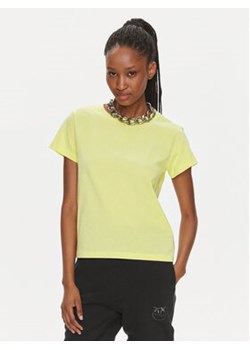 Pinko T-Shirt Basico 100373 A1N8 Żółty Regular Fit ze sklepu MODIVO w kategorii Bluzki damskie - zdjęcie 168644746