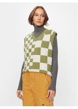 Vans Sweter Courtyard Checker Sweater Vest VN000F6WBD41 Zielony Regular Fit ze sklepu MODIVO w kategorii Kamizelki damskie - zdjęcie 168644756