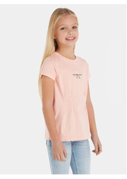 Calvin Klein Jeans T-Shirt Monogram IG0IG02103 Różowy Regular Fit ze sklepu MODIVO w kategorii Bluzki dziewczęce - zdjęcie 168645949
