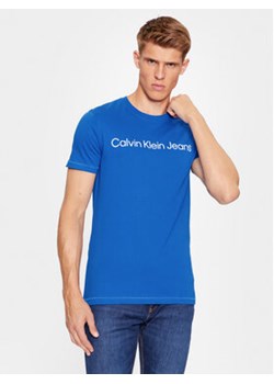 Calvin Klein Jeans T-Shirt J30J322344 Niebieski Slim Fit ze sklepu MODIVO w kategorii T-shirty męskie - zdjęcie 168646637