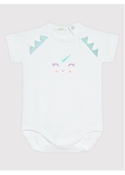 United Colors Of Benetton Body dziecięce 3P4ZAB001 Biały Regular Fit ze sklepu MODIVO w kategorii Body niemowlęce - zdjęcie 168647289