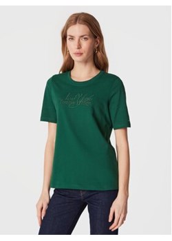 Tommy Hilfiger T-Shirt WW0WW37351 Zielony Regular Fit ze sklepu MODIVO w kategorii Bluzki damskie - zdjęcie 168647318