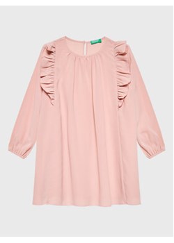 United Colors Of Benetton Sukienka elegancka 493VGV00G Różowy Relaxed Fit ze sklepu MODIVO w kategorii Sukienki dziewczęce - zdjęcie 168647806