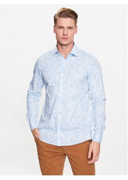 Calvin Klein Koszula Leaves Print K10K111288 Niebieski Slim Fit ze sklepu MODIVO w kategorii Koszule męskie - zdjęcie 168647826