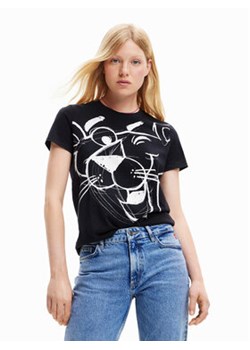 Desigual T-Shirt PINK PANTHER 23SWTK81 Czarny Regular Fit ze sklepu MODIVO w kategorii Bluzki damskie - zdjęcie 168648109