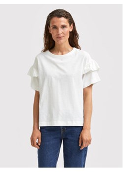 Selected Femme T-Shirt Rylie 16079837 Biały Regular Fit ze sklepu MODIVO w kategorii Bluzki damskie - zdjęcie 168648295