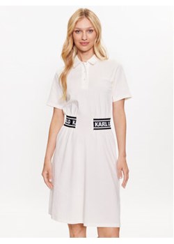 KARL LAGERFELD Sukienka codzienna 231W1351 Biały Regular Fit ze sklepu MODIVO w kategorii Sukienki - zdjęcie 168648958