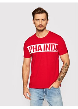 Alpha Industries T-Shirt Printed Stripe 118511 Czerwony Regular Fit ze sklepu MODIVO w kategorii T-shirty męskie - zdjęcie 168649288