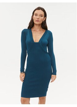 Marciano Guess Sukienka dzianinowa 3BGK0V 5224Z Niebieski Regular Fit ze sklepu MODIVO w kategorii Sukienki - zdjęcie 168650396