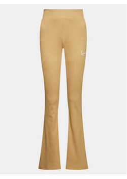 Karl Kani Spodnie dresowe Small Signature Flared Rib 6104086 Beżowy Flare Fit ze sklepu MODIVO w kategorii Spodnie damskie - zdjęcie 168650677
