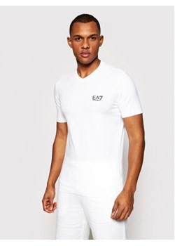 EA7 Emporio Armani T-Shirt 8NPT53 PJM5Z 1100 Biały Regular Fit ze sklepu MODIVO w kategorii T-shirty męskie - zdjęcie 168651016