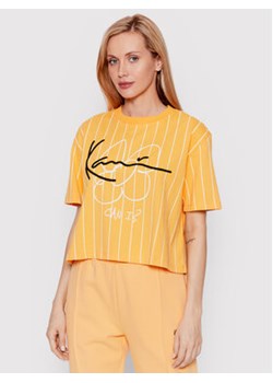 Karl Kani T-Shirt Signature Pinstripe 6130383 Pomarańczowy Relaxed Fit ze sklepu MODIVO w kategorii Bluzki damskie - zdjęcie 168652388