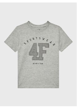 4F T-Shirt HJZ22-JTSM008 Szary Regular Fit ze sklepu MODIVO w kategorii T-shirty chłopięce - zdjęcie 168653328