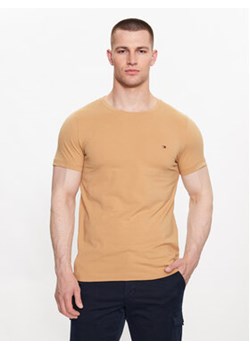 Tommy Hilfiger T-Shirt MW0MW10800 Beżowy Slim Fit ze sklepu MODIVO w kategorii T-shirty męskie - zdjęcie 168653406