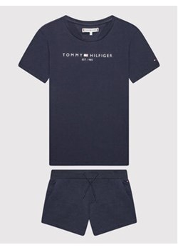 Tommy Hilfiger Komplet t-shirt i spodenki Essential KG0KG06556 Granatowy Regular Fit ze sklepu MODIVO w kategorii Piżamy dziecięce - zdjęcie 168653546