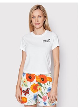 New Balance T-Shirt Essentials Super Bloom WT21561 Biały Slim Fit ze sklepu MODIVO w kategorii Bluzki damskie - zdjęcie 168654445