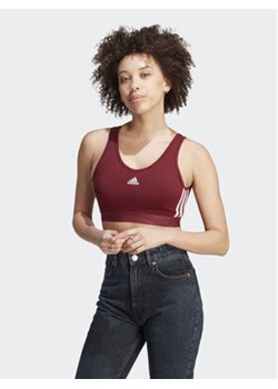 adidas Bluzka Essentials 3-Stripes Crop Top With Removable Pads IK8320 Czerwony ze sklepu MODIVO w kategorii Biustonosze - zdjęcie 168654755