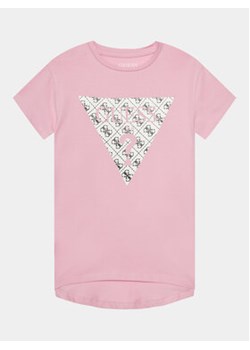 Guess T-Shirt J4RI11 K6YW4 Różowy Regular Fit ze sklepu MODIVO w kategorii Bluzki dziewczęce - zdjęcie 168655136