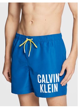 Calvin Klein Swimwear Szorty kąpielowe KM0KM00790 Niebieski Regular Fit ze sklepu MODIVO w kategorii Kąpielówki - zdjęcie 168655189