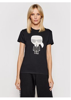 KARL LAGERFELD T-Shirt Ikonik Karl 210W1721 Czarny Regular Fit ze sklepu MODIVO w kategorii Bluzki damskie - zdjęcie 168657986