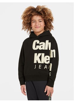 Calvin Klein Jeans Bluza Blown Up Logo IB0IB01860 Czarny Regular Fit ze sklepu MODIVO w kategorii Bluzy chłopięce - zdjęcie 168659678