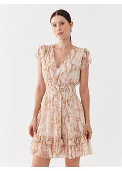 Guess Sukienka codzienna W3YK34 WDW52 Beżowy Regular Fit ze sklepu MODIVO w kategorii Sukienki - zdjęcie 168660565