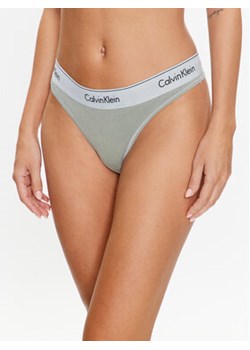 Calvin Klein Underwear Stringi 000QF7208E Zielony ze sklepu MODIVO w kategorii Majtki damskie - zdjęcie 168660669