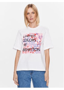 United Colors Of Benetton T-Shirt 3BL0D103K Biały Relaxed Fit ze sklepu MODIVO w kategorii Bluzki damskie - zdjęcie 168661248