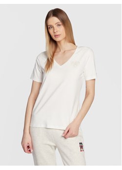 Tommy Hilfiger T-Shirt Crest WW0WW37204 Beżowy Regular Fit ze sklepu MODIVO w kategorii Bluzki damskie - zdjęcie 168661415